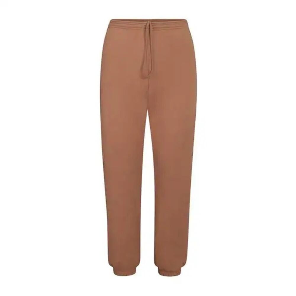 SKIMS Outdoor Fleece Joggers Sweatpants Tiger Eye Brown Size Medium 100% Cotton
